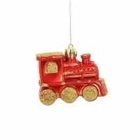 Ёлочные игрушки 4 шт. &laquo;Паровозик&raquo;, 6.5&times;4.5 см, красно-золотой