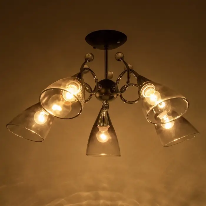 Светильник потолочный BayerLux &laquo;Марианна&raquo;, люстра 5хЕ27, 40 Вт, чёрный, 69&times;69&times;32.5 см