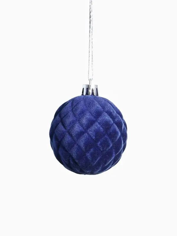 Набор шаров пластик d-6 см, 9 шт Набор шаров пластик d-6 см, 9 шт "Бархат. Карнавал" синий