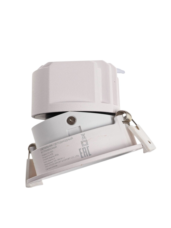 Светильник светодиодный встраиваемый, поворотный, 6Вт, 6500К, с драйвером, D75, белый Светильник светодиодный встраиваемый, поворотный, 6Вт, 6500К, с драйвером, D75, белый