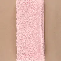 Кружево на сетке, 110 мм, 11&plusmn;1 м, нежно-розовое