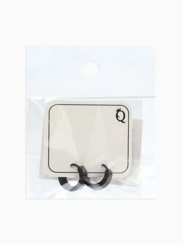 Серьги кольца чёрные QF &laquo;Нео&raquo;, d=1.4 см