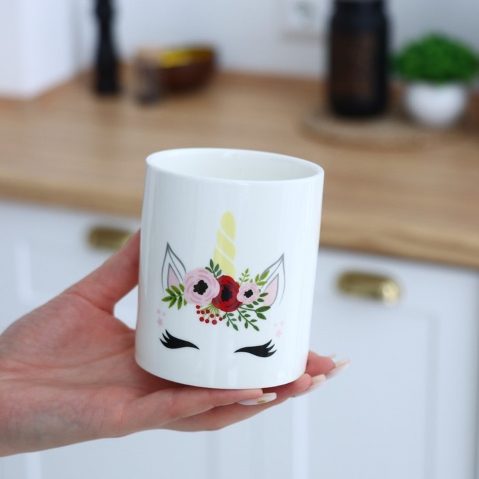 Горшок для цветов «Единорог», 8 х 9.5 см