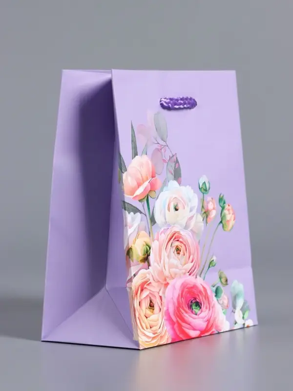 Пакет подарочный "Нежность без слов" ламинированый 11,5 х 14,5 х 6,5 см