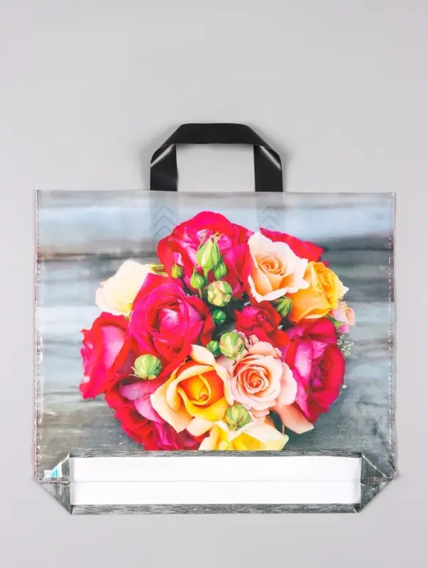 Пакет &laquo;Волшебный букет&raquo;, полиэтиленовый с петлевой ручкой, 38&times;34 + 3 см, 70 мкм