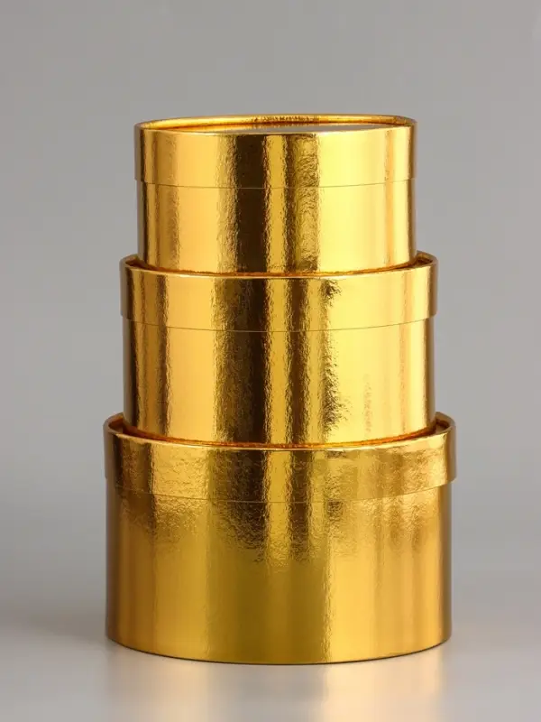 Набор подарочных коробок 3 в 1, завальцованные, золотой, 20&times;12 - 18&times;10 - 16&times;8 см