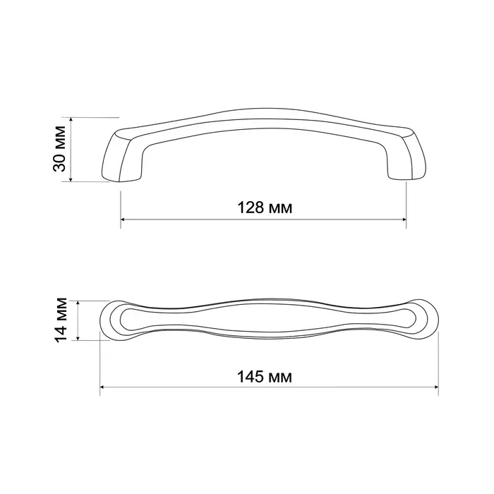 Ручка-скоба мебельная РС194GP, м/о 128 мм, цвет золото