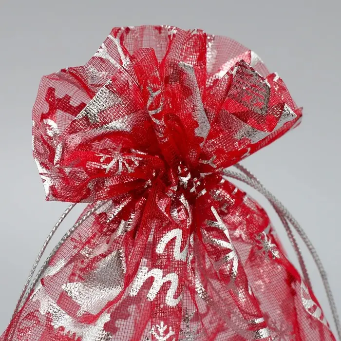 Мешочек подарочный органза «Новогодняя почта», 16 х 24 см +/- 1.5 см Мешочек подарочный органза «Новогодняя почта», 16 х 24 см +/- 1.5 см