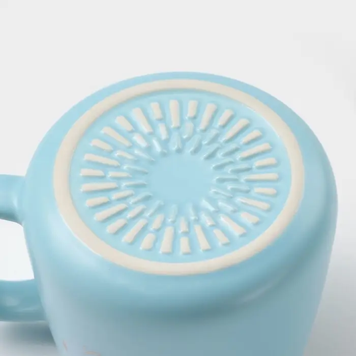 Кружка с ложкой &laquo;Мистер&raquo;, 380 мл, керамика, голубая