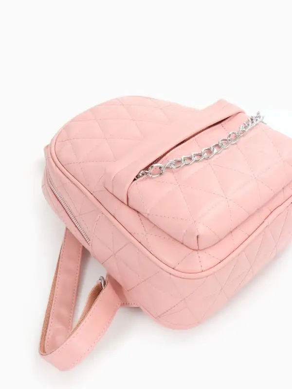 Рюкзак женский на молнии, с карманами, размер 24&times;12&times;30 см, розовый