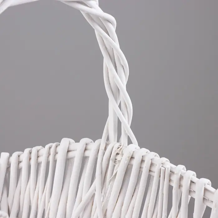 Корзина плетёная для хранения Tasa, из лозы, с ручкой, белая, набор 3 шт.