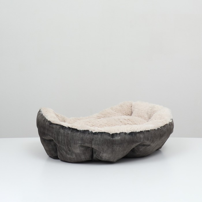 Лежанка-транформер, велюр + иск. мех, 60 х 50 х 15 см, микс Лежанка-транформер, велюр + иск. мех, 60 х 50 х 15 см, микс