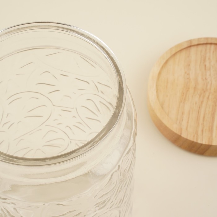 Банка стеклянная для хранения сыпучих продуктов SL Home «Валенсия», 2 л, 12×20,5 см, с деревянной крышкой Банка стеклянная для хранения сыпучих продуктов SL Home «Валенсия», 2 л, 12×20,5 см, с деревянной крышкой