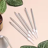 Свечи в торт &laquo;Ройс&raquo;, 6 шт., высокие, 13 см, серебристый металлик