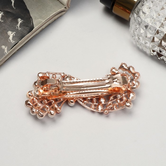 Заколка-автомат для волос Заколка-автомат для волос "Гелая" волна, 9 см, бело-красный