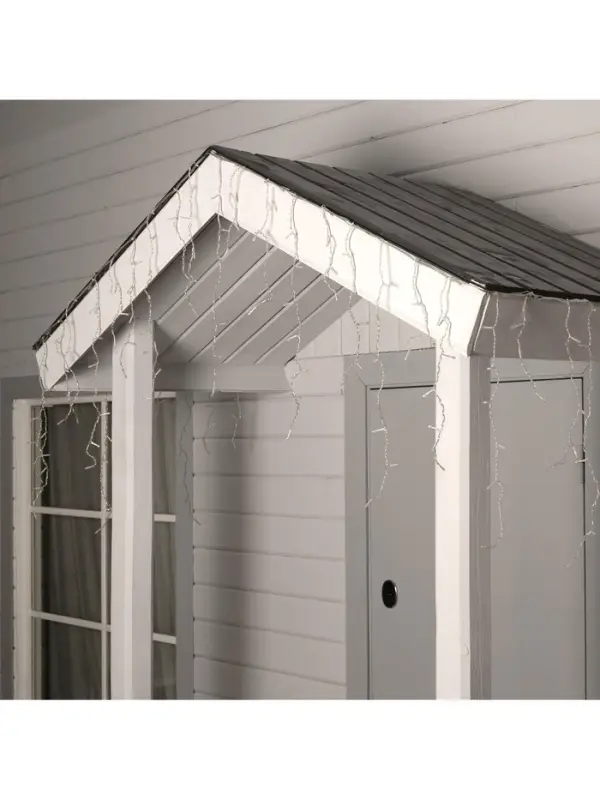 Гирлянда &laquo;Бахрома&raquo; 4&times;0.6 м, IP44, прозрачная нить, 180 LED, свечение белое, 8 режимов, 220 В