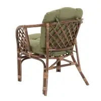 Набор садовой мебели "Bagama": 2 кресла, 1 диван, 1 стол, ротанг тёмный, подушки зелёные