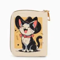 Кошелек дет 07-01-01 Июнь2548 кот, 8,5*2,5*10,5 см, 2 отд+отд/молн, д/карт, белый