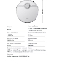 Робот-пылесос VCR S8+, станция самоочистки, сухая влажная