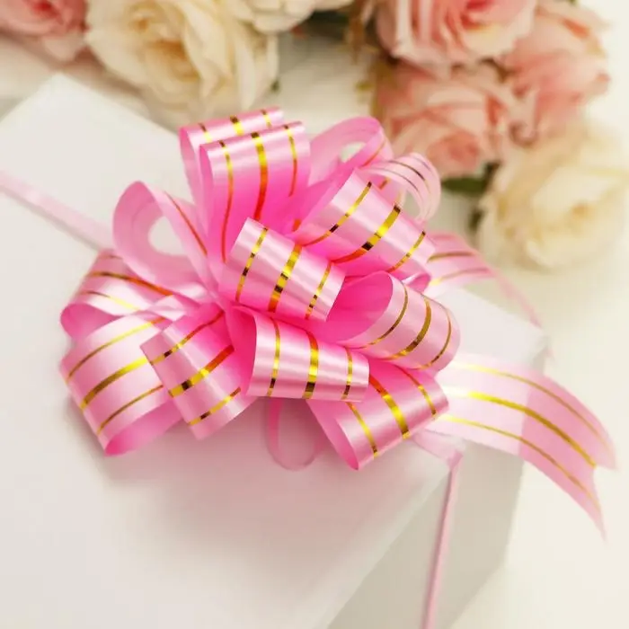 Бант-шар №3 Бант-шар №3 "Золотые полосы", цвет розовый