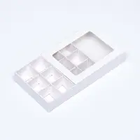 Коробка для 12 конфет, 11.5×8.7×2.5 см, Тонкие разделители, белый