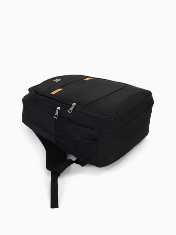 Рюкзак молодёжный, со светоотражающими элементами, 2 отдела, 4 кармана, 37&times;17&times;54 см, чёрный