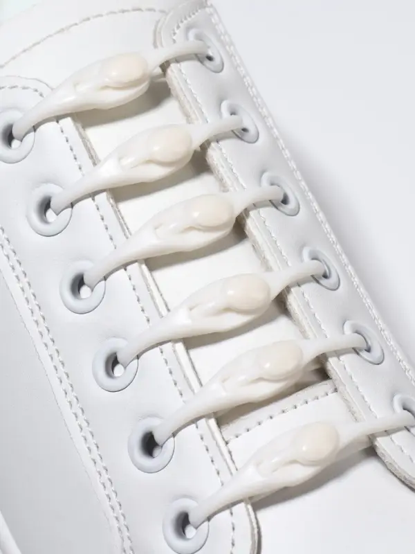 Набор шнурков для обуви, 6 шт., силиконовые, полукруглые, на застёжке, 4 мм, 11 см, белый