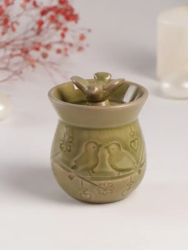 Аромалампа для эфирных масел &laquo;Птички на ветке&raquo;, керамика, 7.5&times;7.5&times;9.8 см