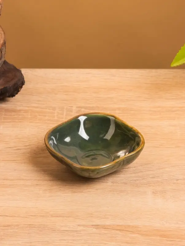 Соусник Соусник "Органика" керамика, цв. зелёный, 7,5х7,5х3 см