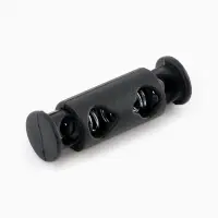 Фиксатор для шнура, двойной, d=4 мм, 8&times;25 мм, 50 шт., цвет чёрный