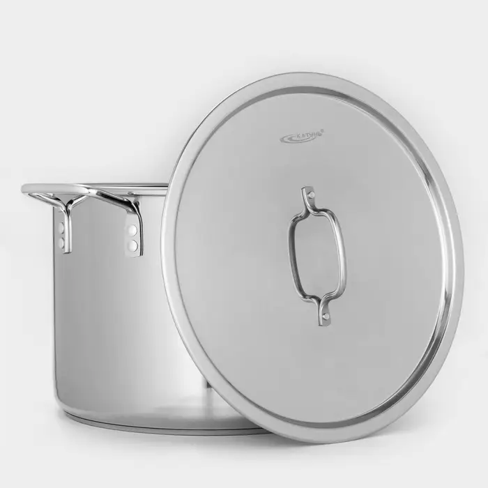 Котёл Катунь &laquo;Общепит&raquo;, 20 л, d=35 см, h=24 см, с крышкой, капсульное дно, индукция, нержавеющая сталь, хромированная