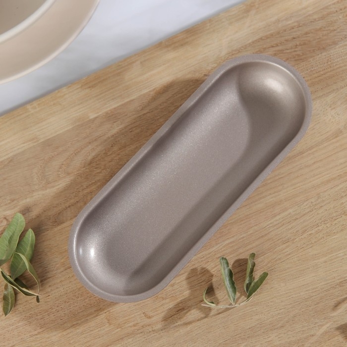 Форма для выпечки «Овал», 19×7×2,5 см, антипригарное покрытие, цвет золотой Форма для выпечки «Овал», 19×7×2,5 см, антипригарное покрытие, цвет золотой