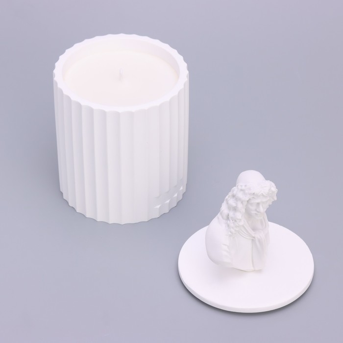 Свеча в бетоне ароматическая  Свеча в бетоне ароматическая "Мольер",лайм и базилик, 13х7 см, соевый воск, 160 г