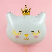 Воздушный шар фольгированный 24" &laquo;Милый котёнок с короной&raquo;