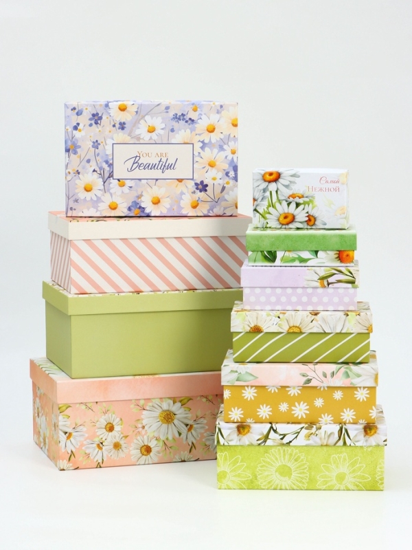 Набор коробок 10 в 1 Набор коробок 10 в 1 "Самой нежной", 32,5 х 20 х 12,5 -12 х 7 х 4 см