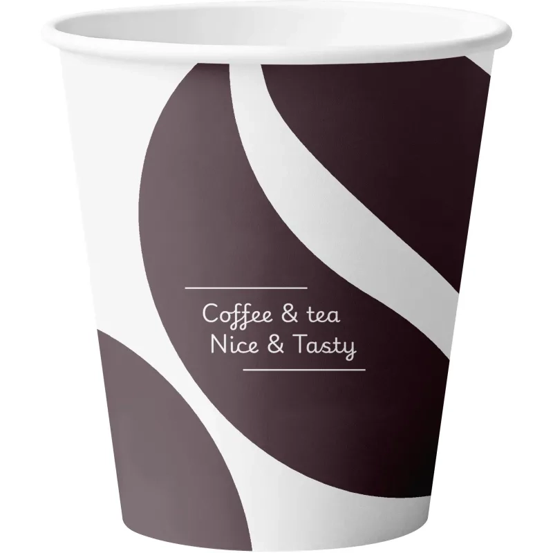 Стакан одноразовый бум. 1-сл Nice&Tasty mix 250 мл d-80 мм 50 шт/уп