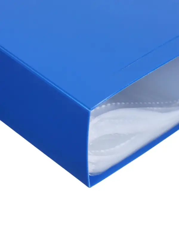 Папка с 60 вкладышами А4, 500 мкм, Calligrata, текстура &laquo;песок&raquo;, синяя