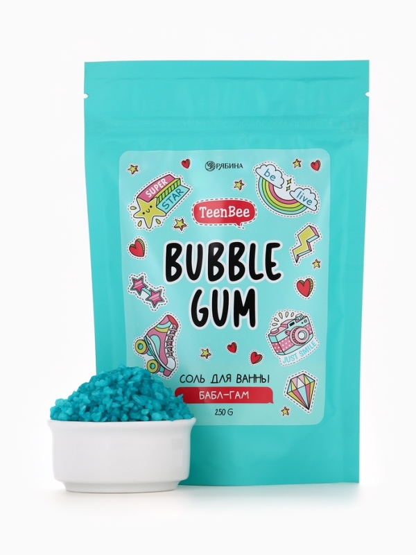 TEEN BEE Соль для тела в пакете 250 гр, аромат жвачка TEEN BEE Соль для тела в пакете 250 гр, аромат жвачка