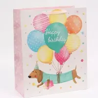 Пакет подарочный ламинированный, упаковка, &laquo;Happy birthday&raquo;, XL 49&times;40&times;19 см