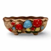 Декоративный горшок для цветов &laquo;Грибы&raquo;, 15&times;11&times;6 см, керамический, Greengo