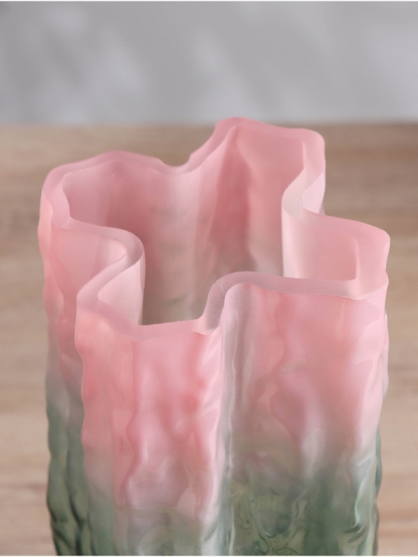 Ваза стекло настольная  Ваза стекло настольная "Кимберли" 25х12 см, розово-прозрачный