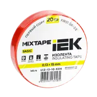 Изолента 0,13х15мм красная 20м IEK MIXTAPE BASIC