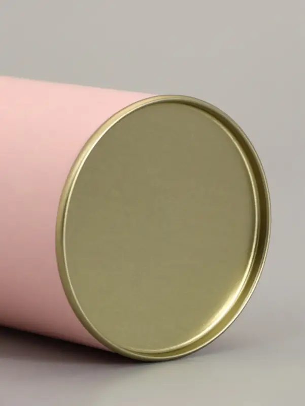 Тубус 73&times;110 мм (90 мм внутренняя высота), картон, металлическая крышка розовый