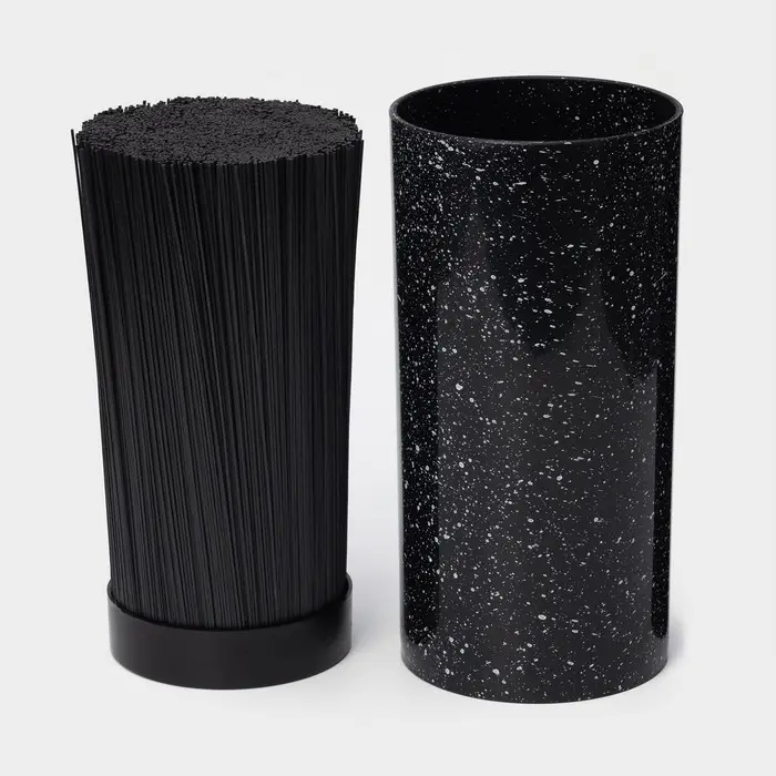 Подставка для ножей с наполнителем &laquo;Чёрный гранит&raquo;, 22&times;11 см, пластик, чёрная