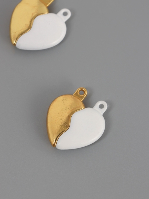 Замок магнитный металл Замок магнитный металл "Вторая половинка, сердце" набор 2 шт бело-золотой 2,6х2,2 см