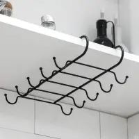 Держатель для кружек подвесной Доляна, на 10 предметов, 27.8&times;18.5&times;7.5 см, чёрный