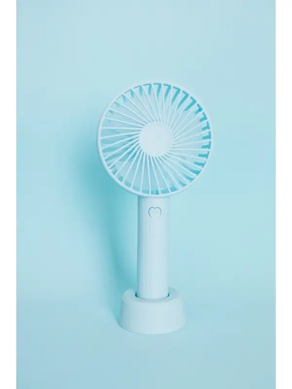 Вентилятор ручной Luazon LOF-02, портативный, 3 скорости, на аккумуляторе, 800 мАч, бирюзовый