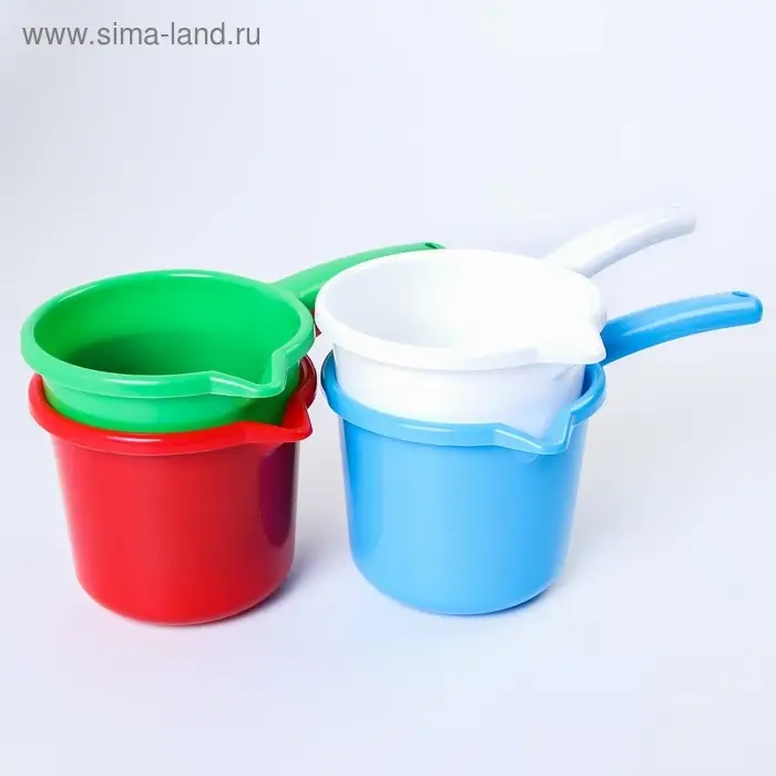 Ковш пластиковый для купания и мытья головы,банный ковшик, 1,3 л., цвет МИКС