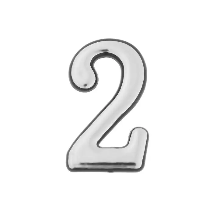 Цифра дверная 2 ТУНДРА, пластиковая, цвет хром, 1 шт. Цифра дверная 2 ТУНДРА, пластиковая, цвет хром, 1 шт.