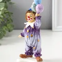 Сувенир полистоун "Клоун с воздушными шариками" сине-фиолетовый 10х6,5х19,5 см
